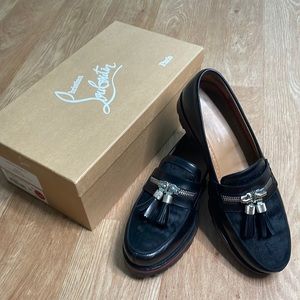 Christian Louboutin Navy Tassel Loafers